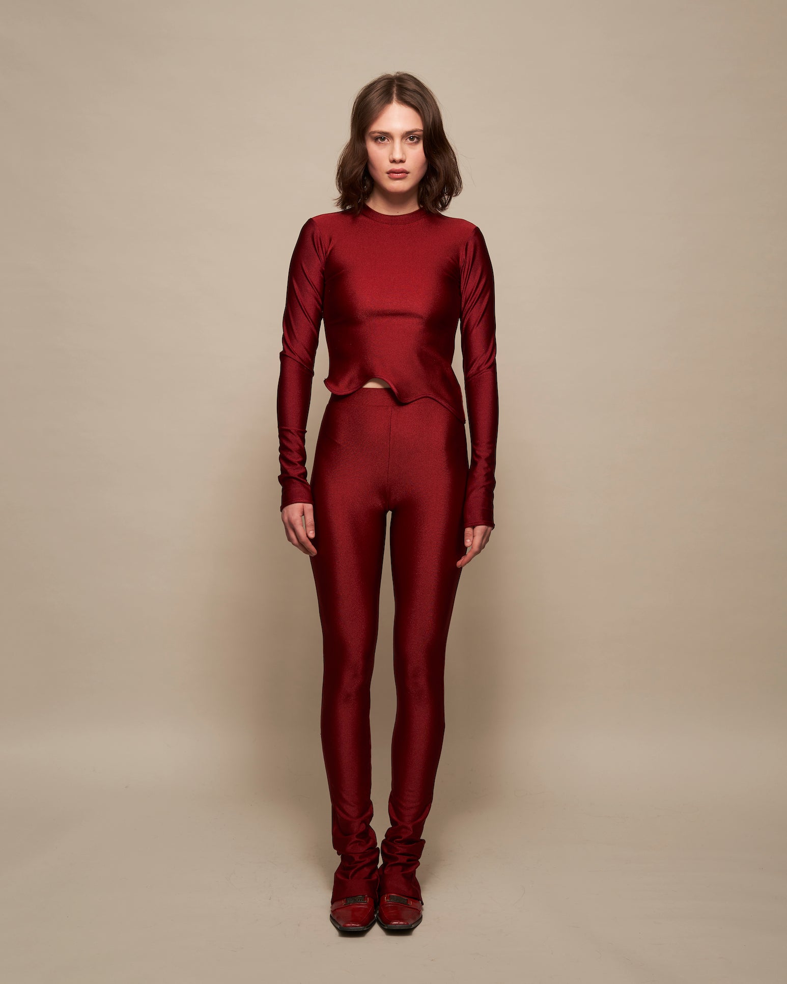 Molten long sleeve top cherry