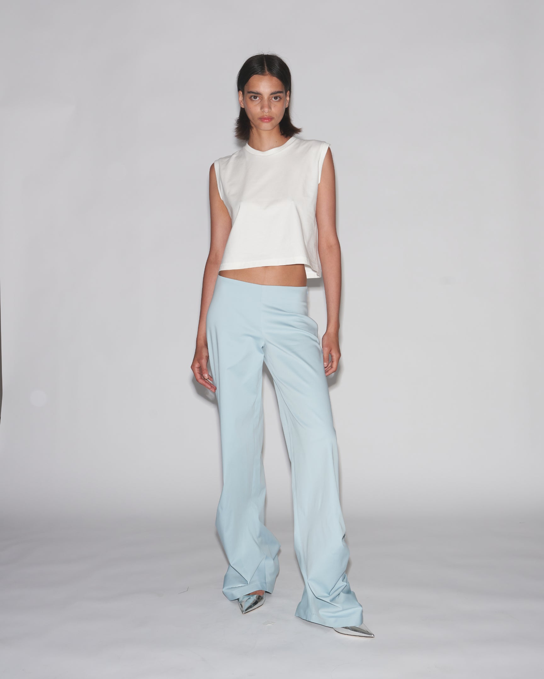 Ripple tailored trousers aqua blue