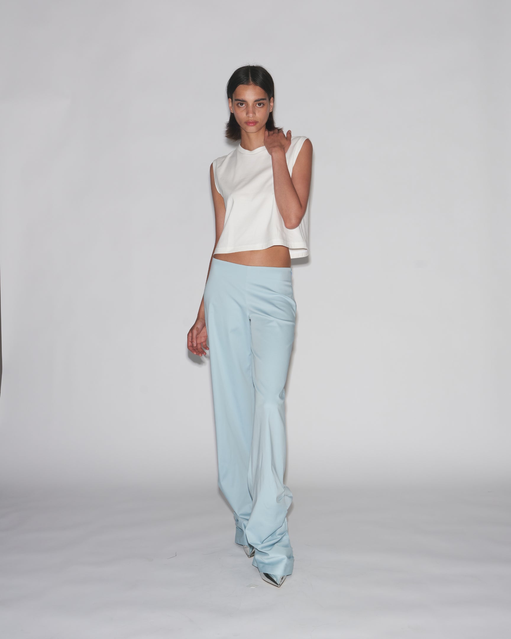 Ripple tailored trousers aqua blue