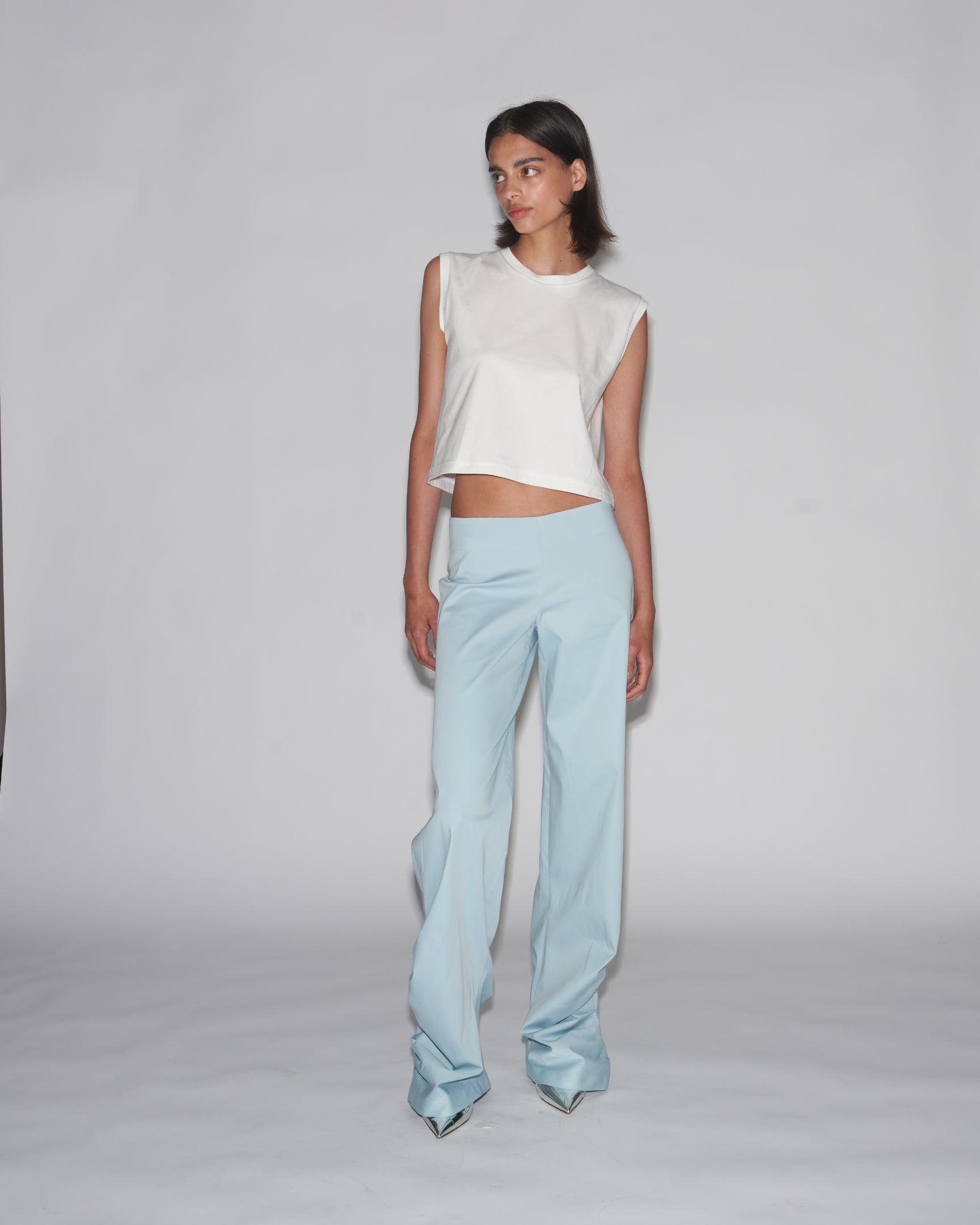 Ripple tailored trousers aqua blue