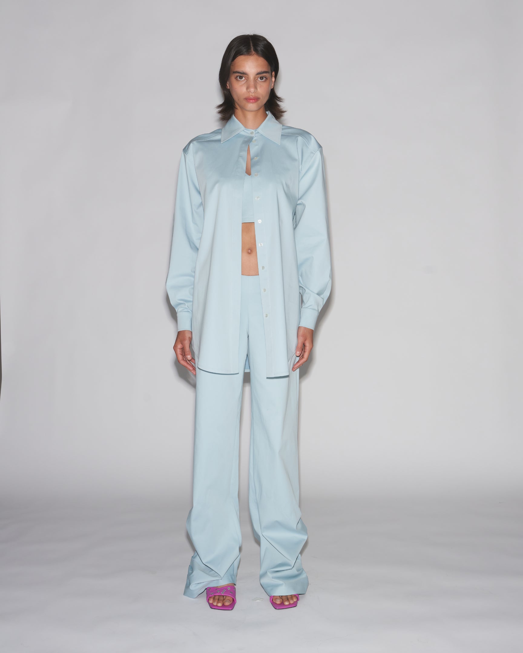 Ripple tailored trousers aqua blue