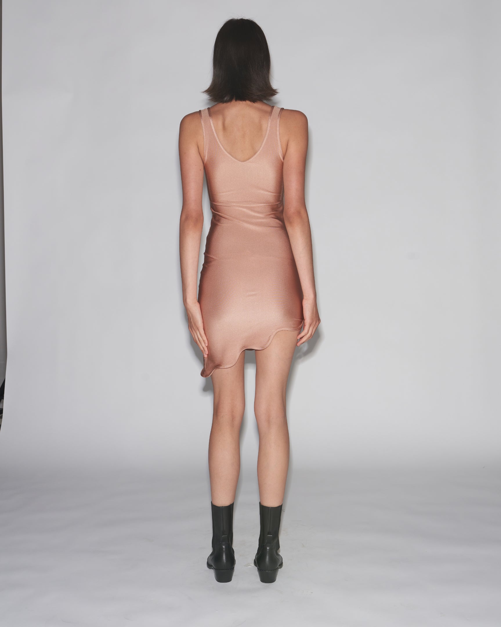 Molten mini dress nude