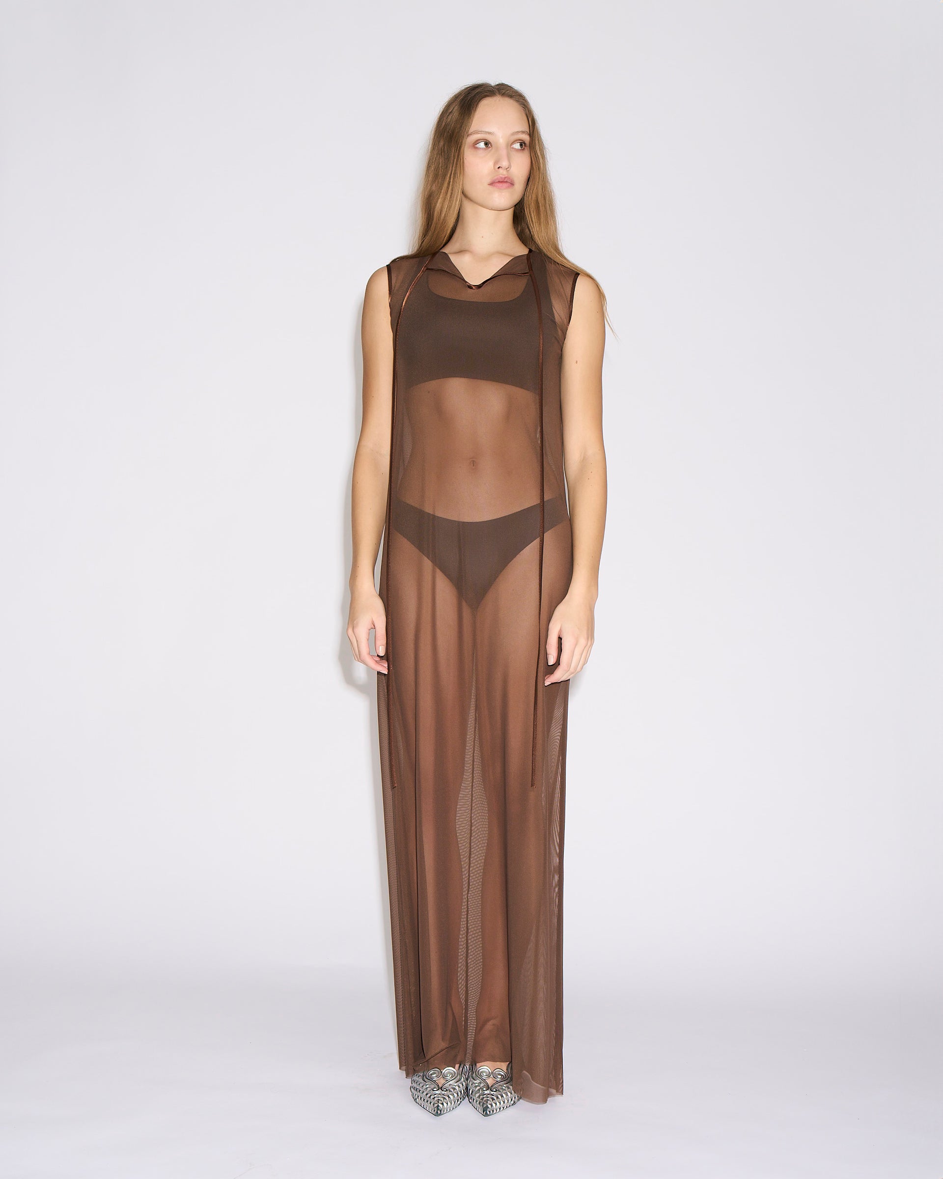 Teardrop dress brown