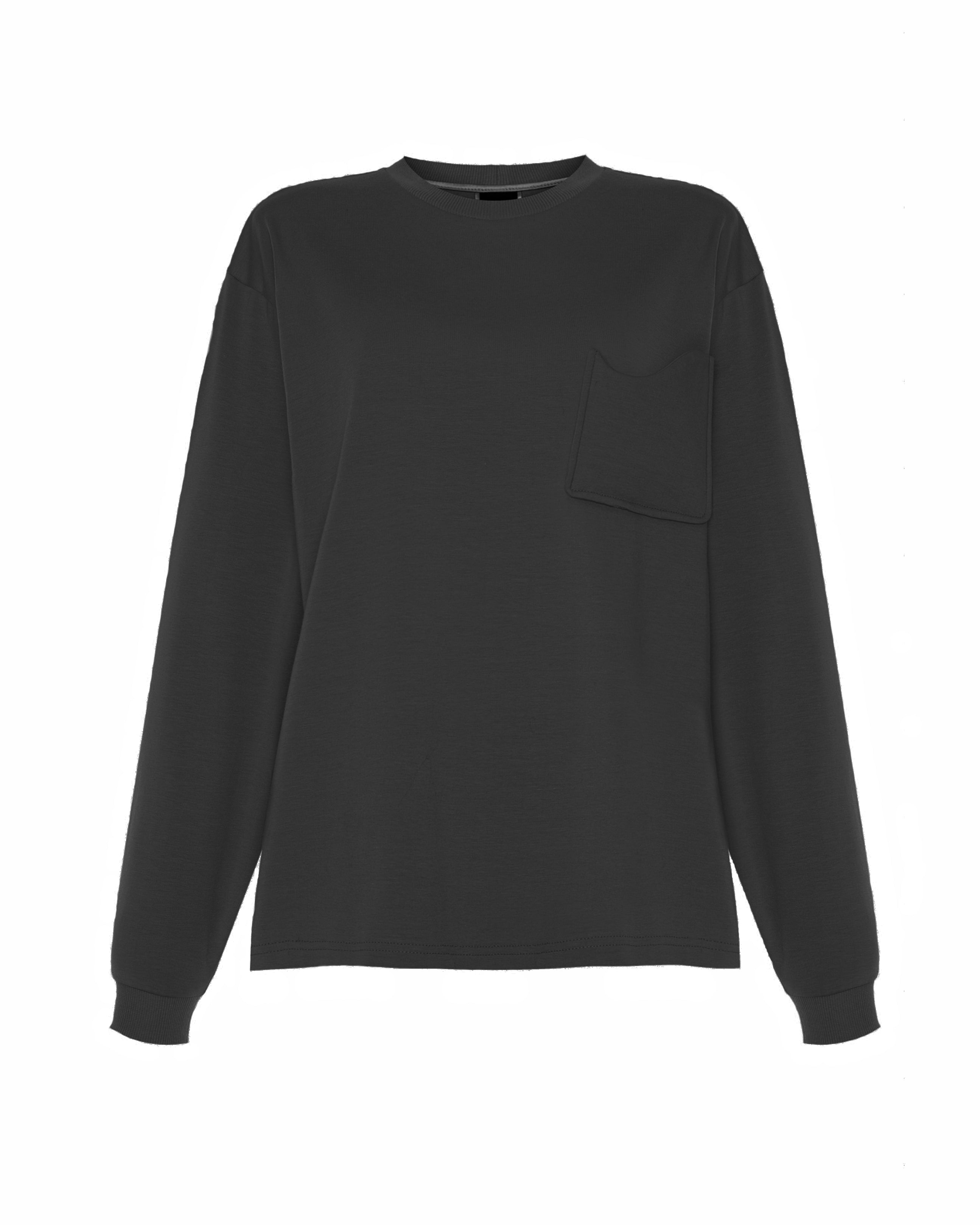 Pocket long sleeve top black