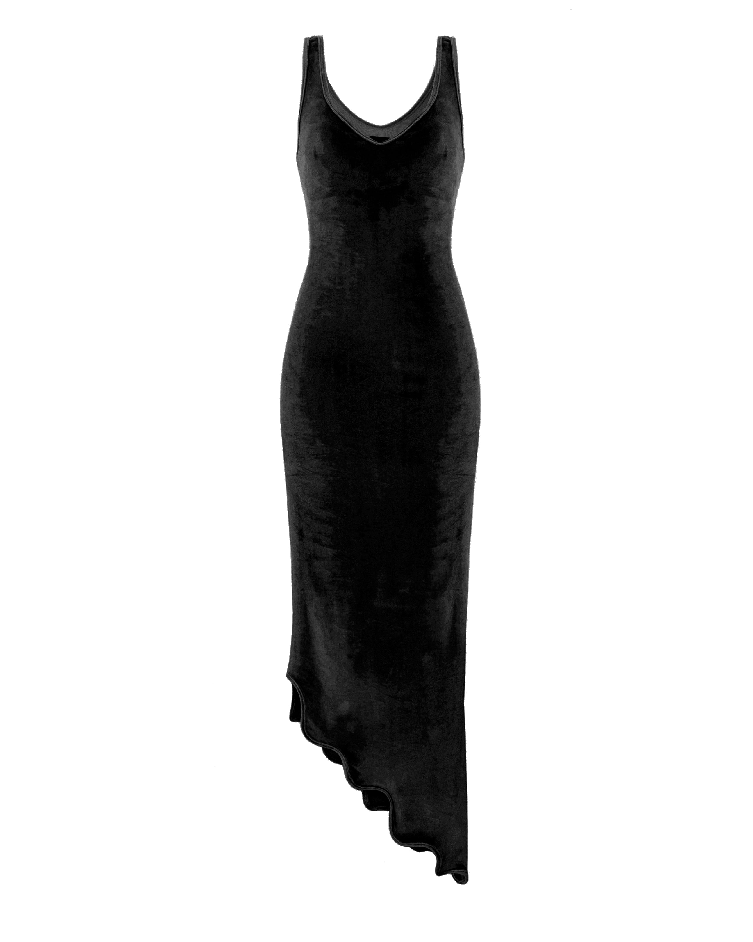 Soft molten dress black