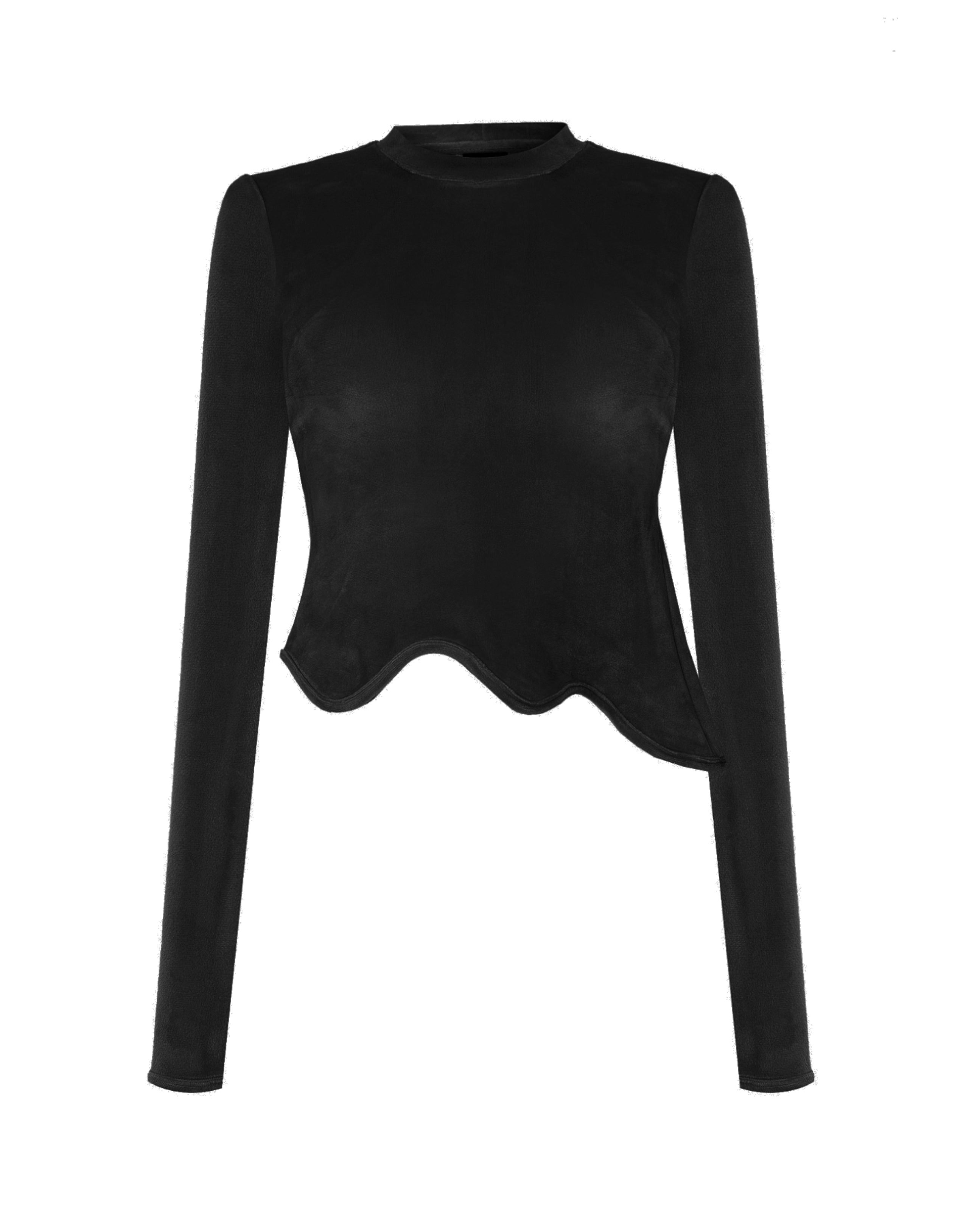 Soft molten long sleeve top black